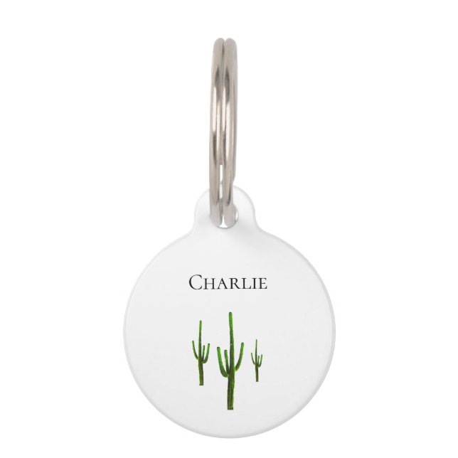 Southwest Desert Cactus Cute Custom Pet Tag (Front)