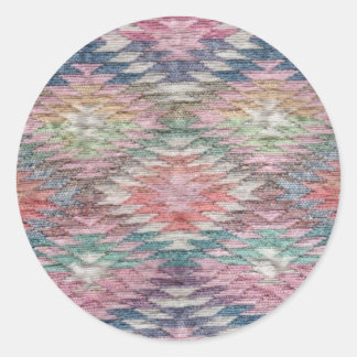 Southwest Desert Diamonds Woven Look Classic Round Sticker