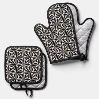 Southwest Desert Flowers in Grey Oven Mitt & Pot Holder Set