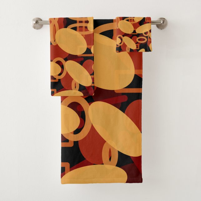 Southwest Desert Landscape Colours Abstract Art Bath Towel Set (Insitu)
