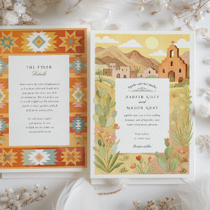 Southwest Desert Mission El Paso Wedding Invitation