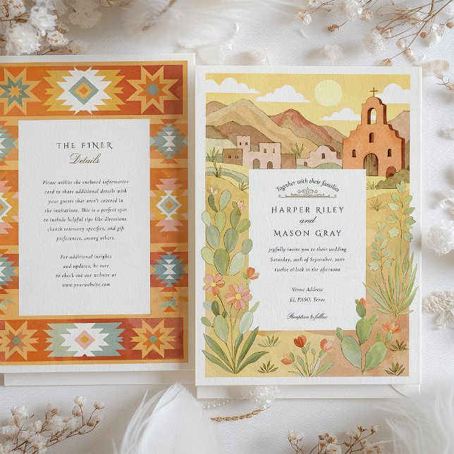 Southwest Desert Mission El Paso Wedding Invitation (Creator Uploaded)