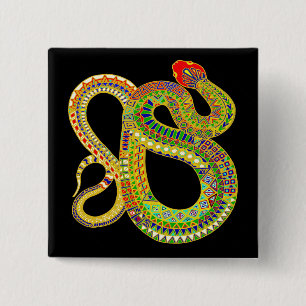Southwest Desert Rattler 15 Cm Square Badge