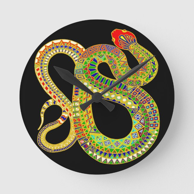 Southwest Desert Rattler Round Clock (Front)