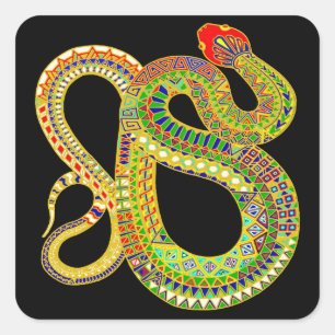 Southwest Desert Rattler Square Sticker