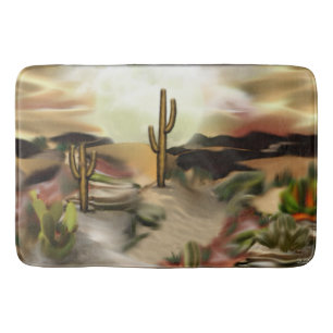Southwest Desert Sunrise Abstract Art Bath Mat