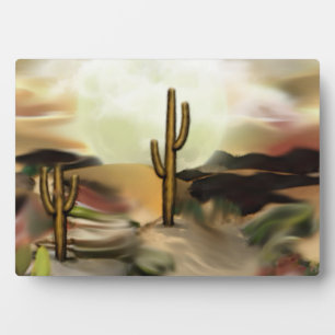 Southwest Desert Sunrise Abstract Art Plaque