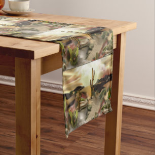Southwest Desert Sunrise Abstract Art Short Table Runner