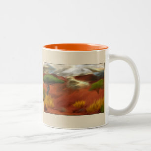 Southwest Desert Sunrise Abstract Art Two-Tone Coffee Mug