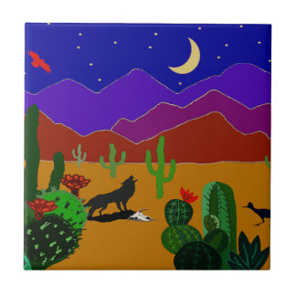Southwest Desert Sunset Ceramic Tile
