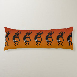 Southwest Desert Sunset Kokopelli Orange Red Body Cushion