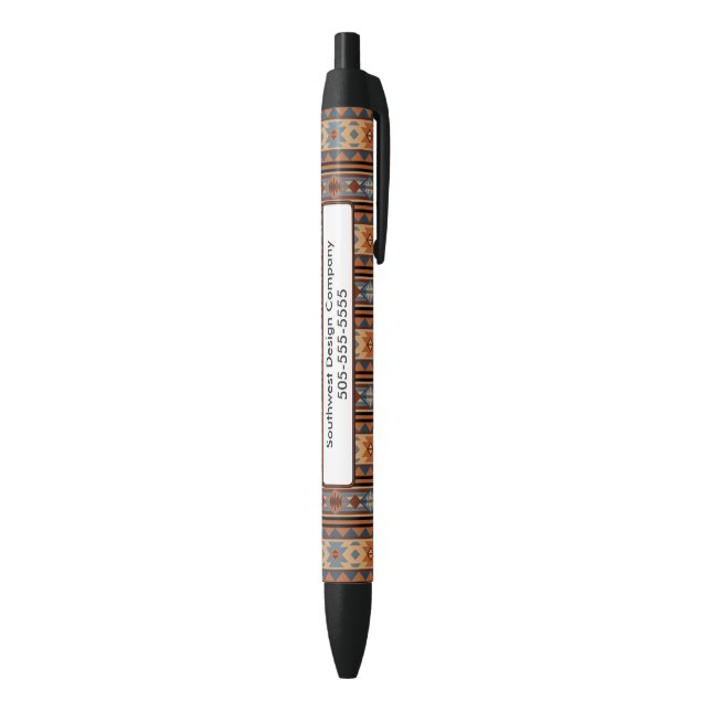 Southwest Design Adobe Grey Brown Tribal Pattern Black Ink Pen (Bottom (Vertical))