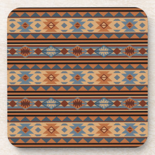 Southwest Design Adobe Grey Brown Tribal Pattern Coaster