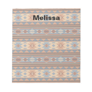 Southwest Design Adobe Grey Brown Tribal Pattern Notepad