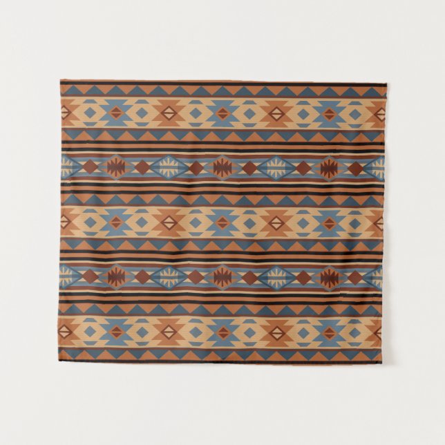 Southwest Design Adobe Grey Brown Tribal Pattern Tapestry (Front (Horizontal))