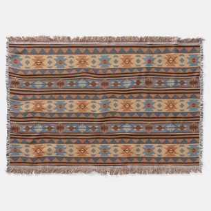 Southwest Design Adobe Grey Brown Tribal Pattern Throw Blanket