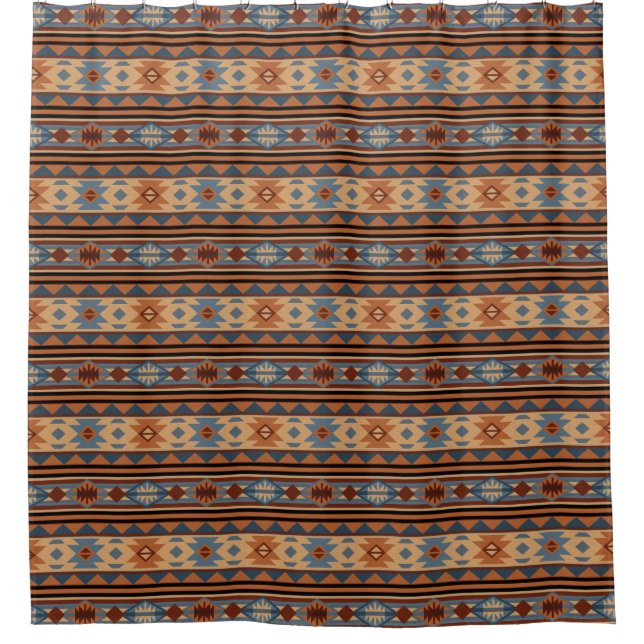 Southwest Design Adobe Tan Grey Brown Shower Curtain (Front)