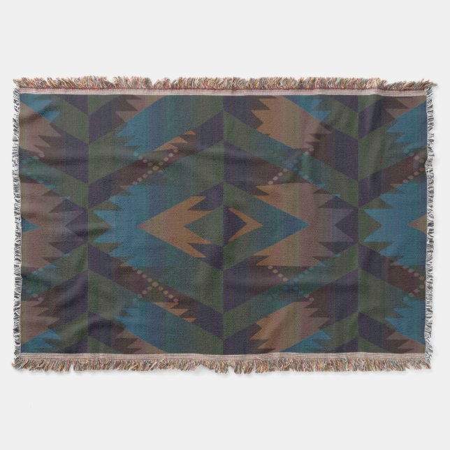 Southwest Design Aztec Print Throw Blanket (Front)