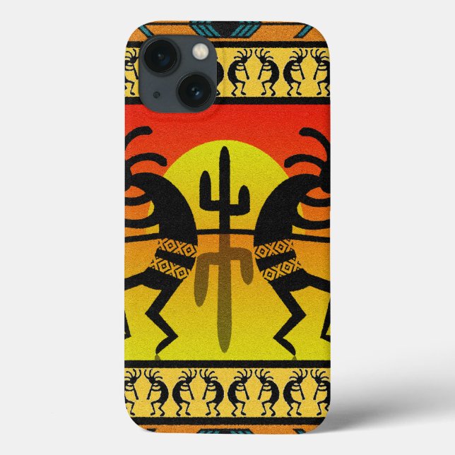 Southwest Design Dancing Kokopelli Desert Cactus Case-Mate iPhone Case (Back)