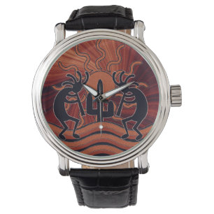 Southwest Design Dancing Kokopelli Desert Sunset Watch