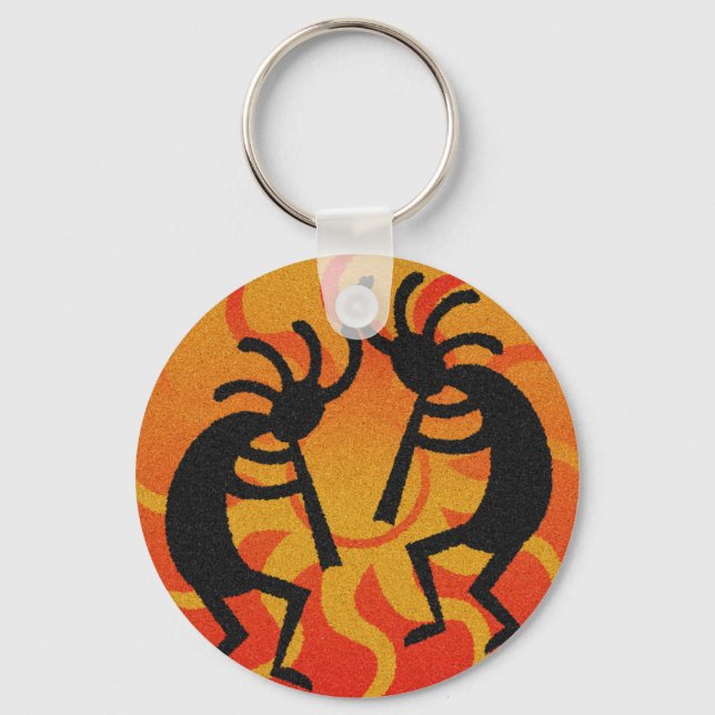 Southwest Design Dancing Kokopelli Key Ring (Front)