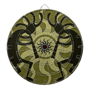 Southwest Design Dancing Kokopelli Tribal Sun Dartboard