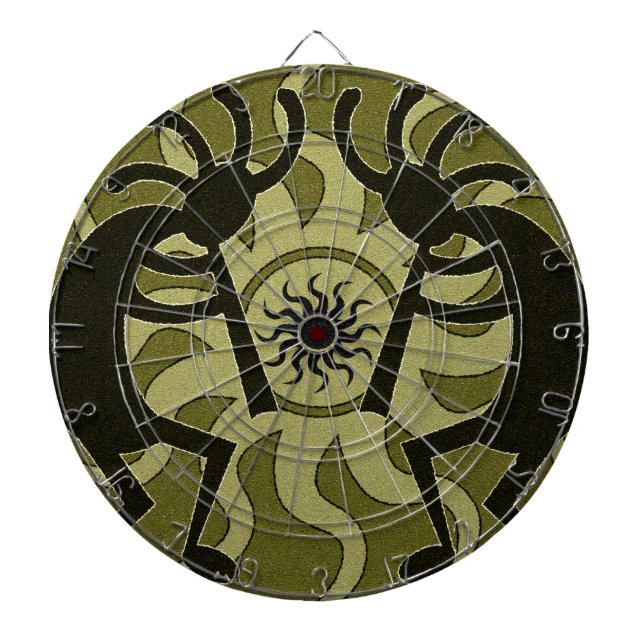 Southwest Design Dancing Kokopelli Tribal Sun Dartboard (Front)