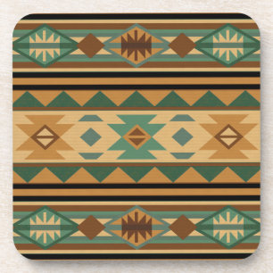 Southwest Design Green Brown Tan Coaster