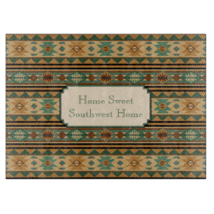 Southwest Design Green Brown Tan Cutting Board