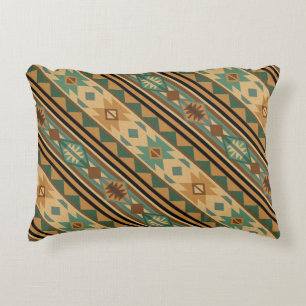 Southwest Design Green Brown Tan Decorative Cushion
