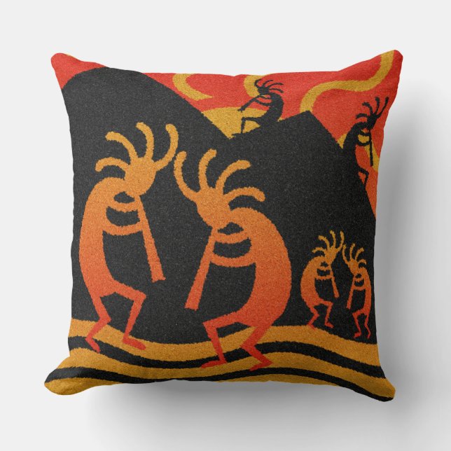 Southwest Design Kokopelli Decorative Pillow (Front)
