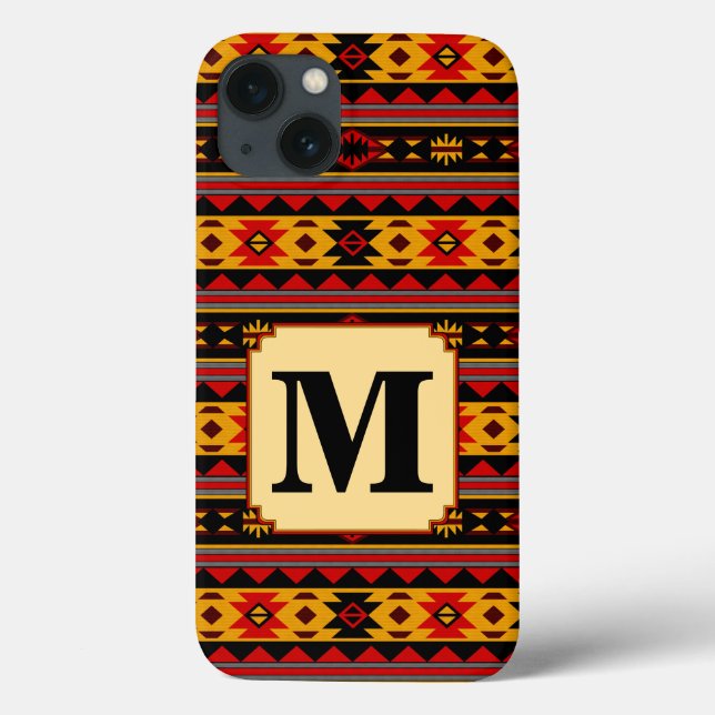 Southwest Design Red Black Gold Tribal Pattern Case-Mate iPhone Case (Back)