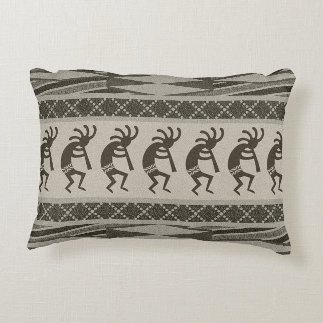 Southwest Design Tribal Dancing Kokopelli Decorative Cushion (Back)
