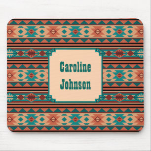 Southwest Design Turquoise Terracotta Monogram Mouse Pad