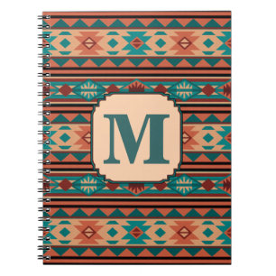 Southwest Design Turquoise Terracotta Monogram Notebook