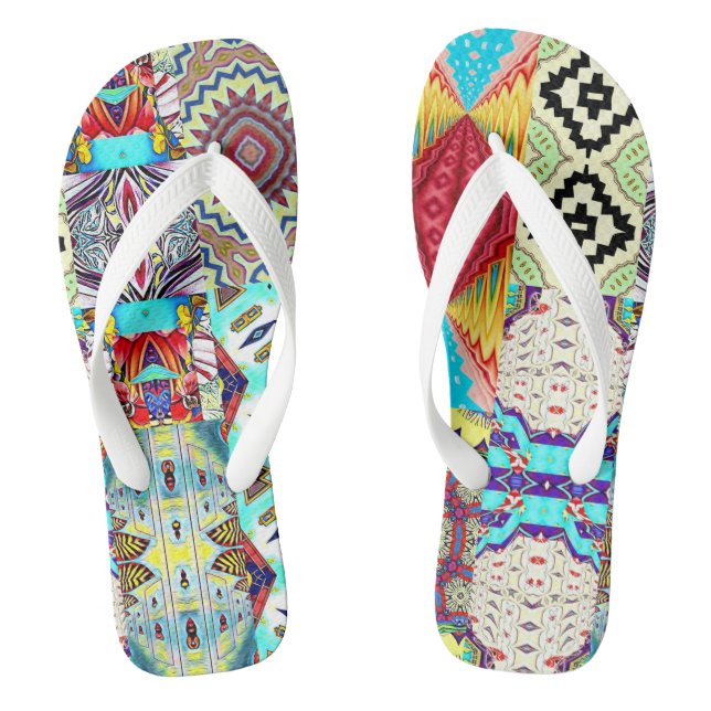 SOUTHWEST DESIGNER COLLAGE  THONGS (Footbed)