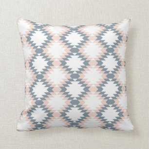 Southwest Diamond Zigzag Blush Grey Cushion