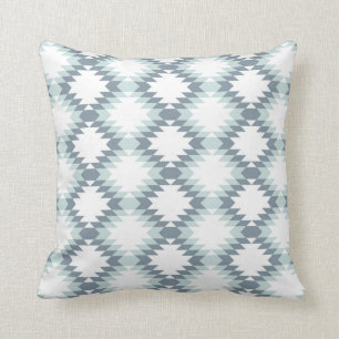 Southwest Diamond Zigzag Mint Grey Cushion