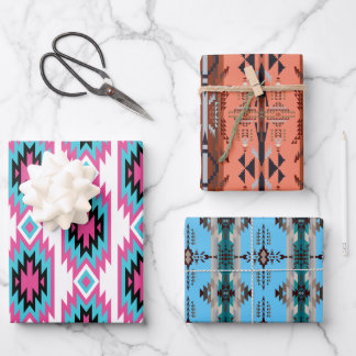 Southwest Dreams: A Geometric Pattern Graphic Wrapping Paper Sheet