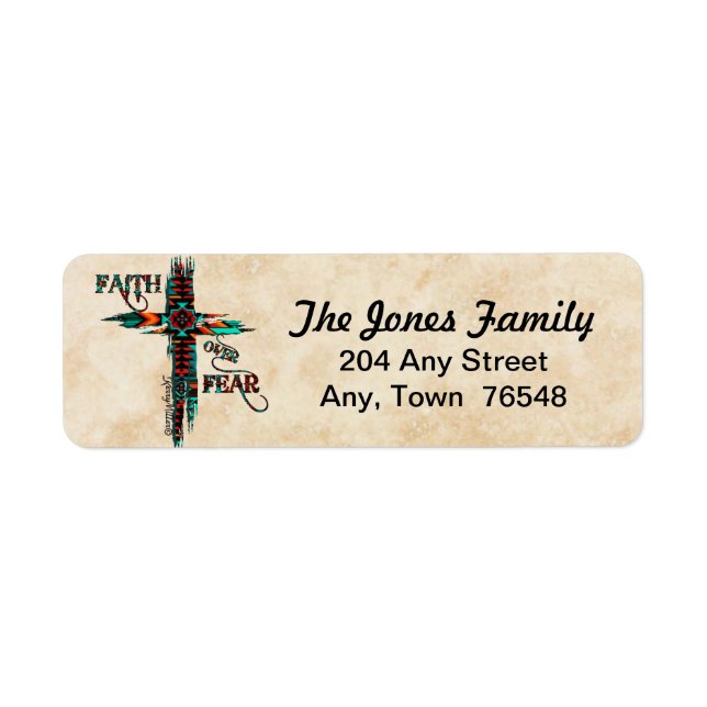 Southwest Faith Over Fear Return Address Label (Front)