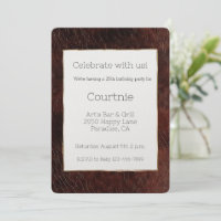 Southwest Faux Brown Leather Cowhide Birthday