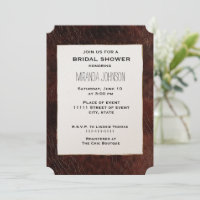 Southwest Faux Brown Leather Cowhide Bridal Shower