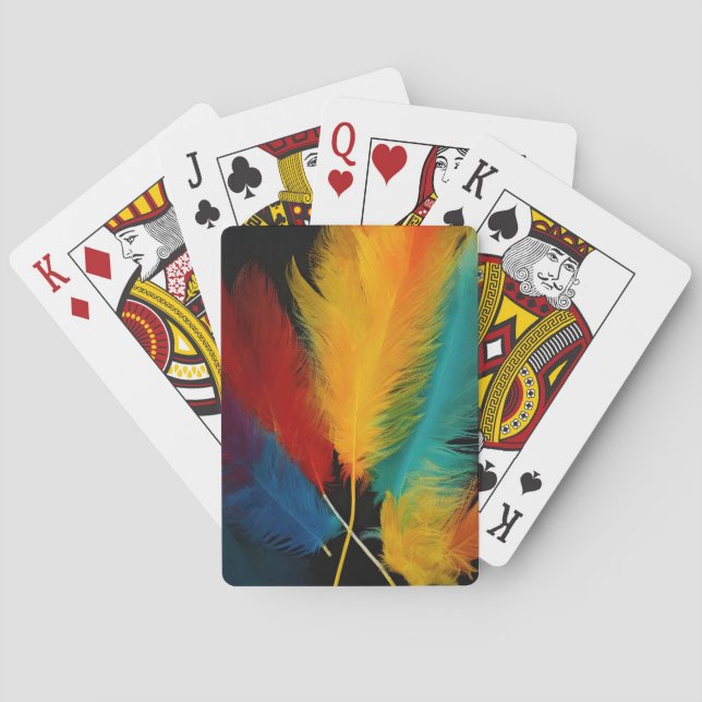 Southwest Feather Abstract Playing Cards (Back)