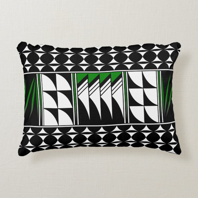 Southwest Feather Blessing in Green Decorative Cushion (Front)