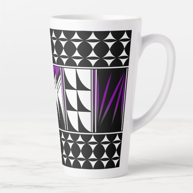 Southwest Feather Blessings in Purple Latte Mug (Right)
