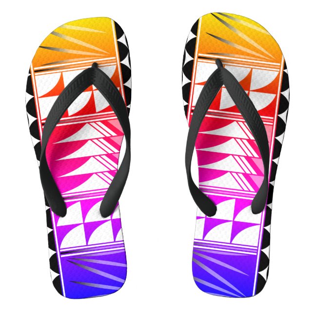 Southwest Feather Blessings in Rainbow Thongs (Footbed)