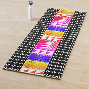 Southwest Feather Blessings in Rainbow Yoga Mat