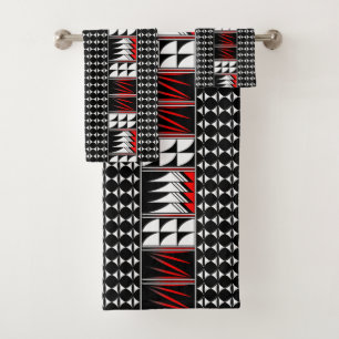 Southwest Feather Blessings in Red Bath Towel Set