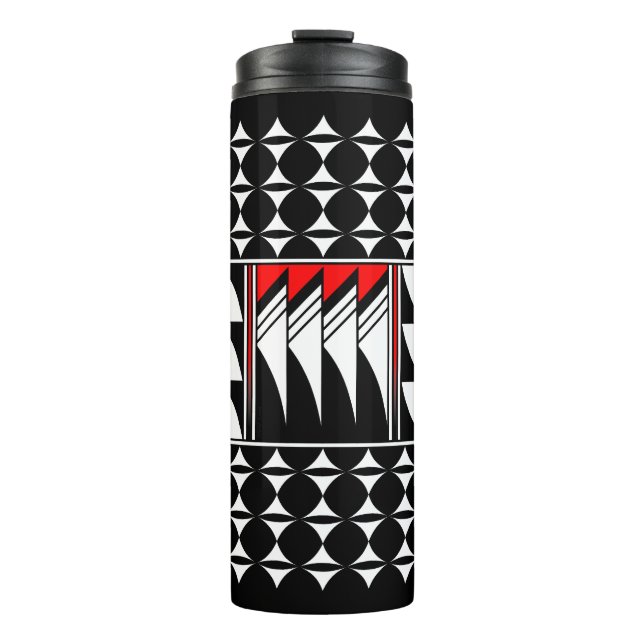 Southwest Feather Blessings in Red Thermal Tumbler (Front)