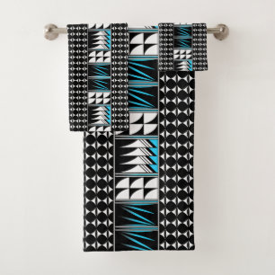 Southwest Feather Blessings in Turquoise Bath Towel Set